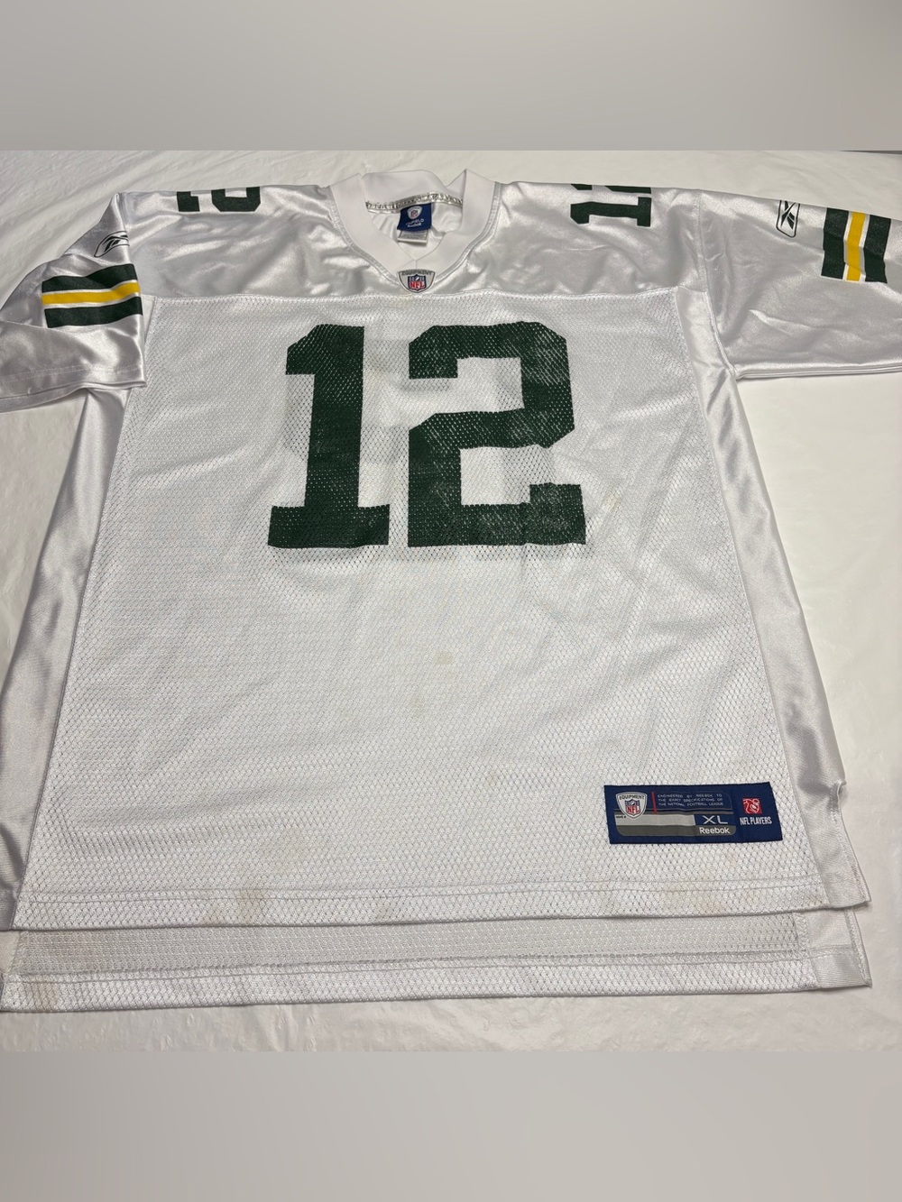 Reebok NFL Green Bay Packers Aaron Rodgers #12 Jersey Men’s XL White Stains